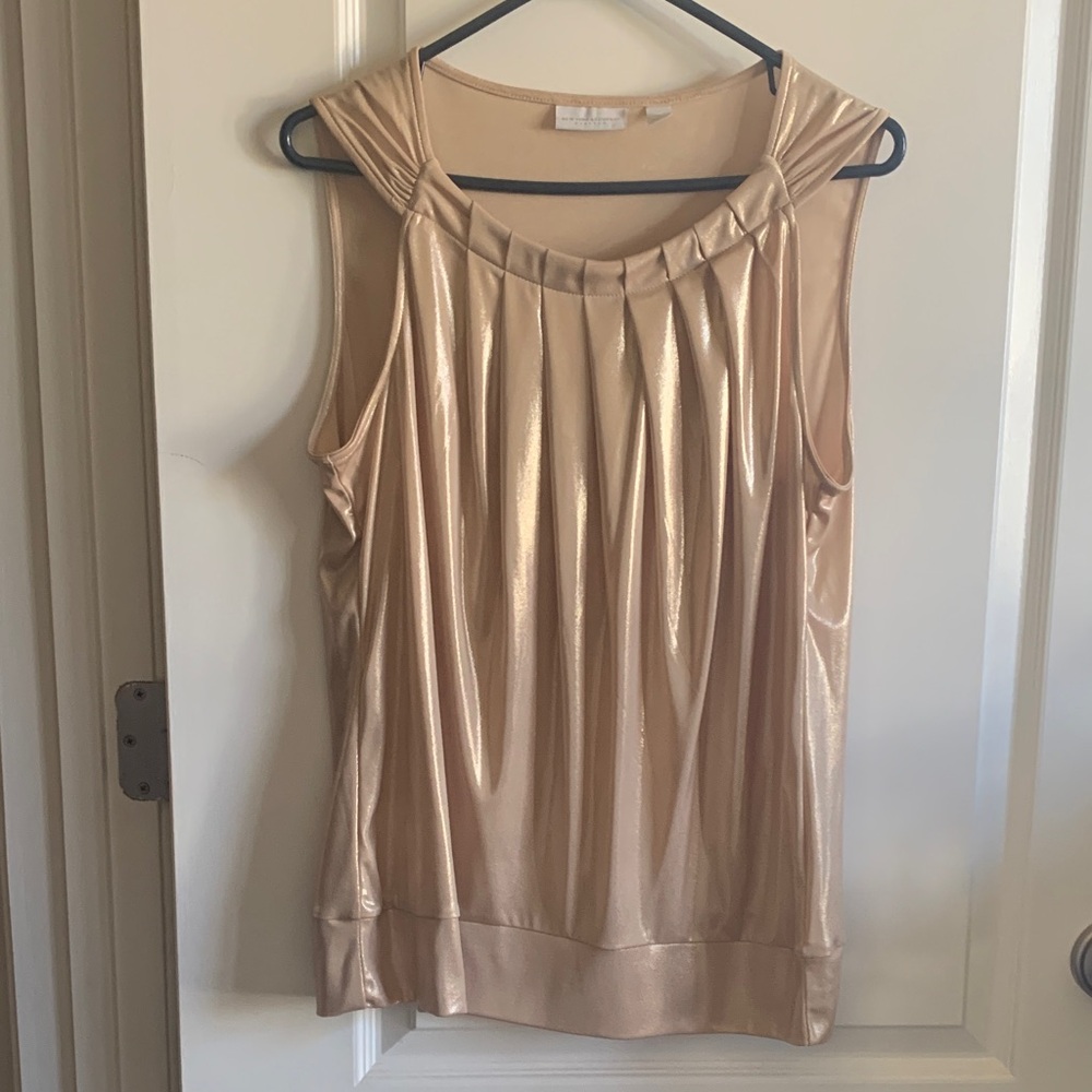New York & Company Shiny Gold Blouse